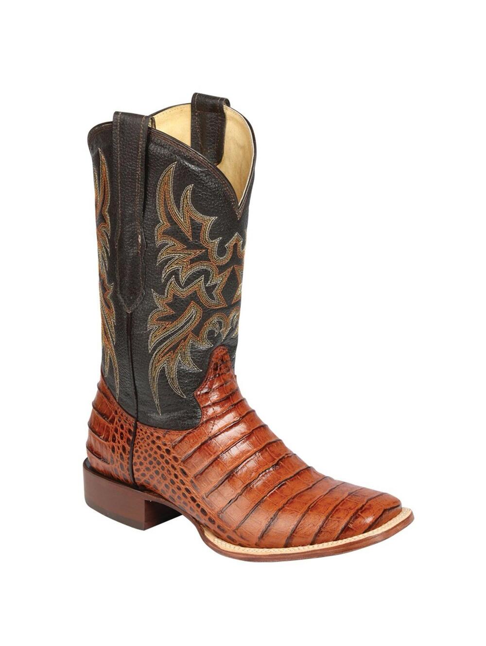 NWT Raywelt Men’s Cowboy Boots Caiman Belly Print Western Boots 9.5